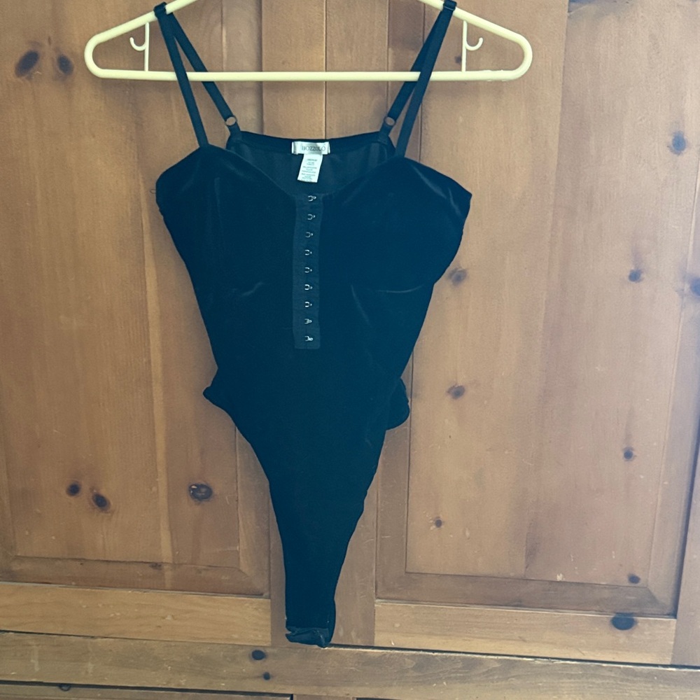 Bozzolo Black Velvet Bodysuit